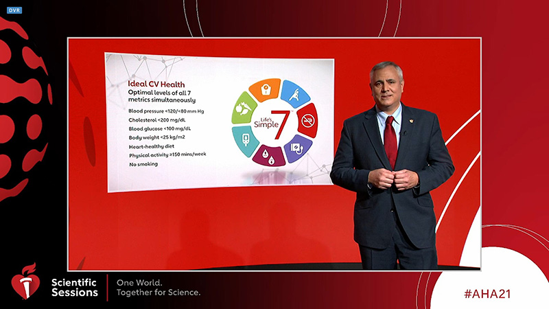 Dr. Donald Lloyd-Jones gives his Presidential Address at the 2021 AHA Scientific Sessions. (American Heart Association)