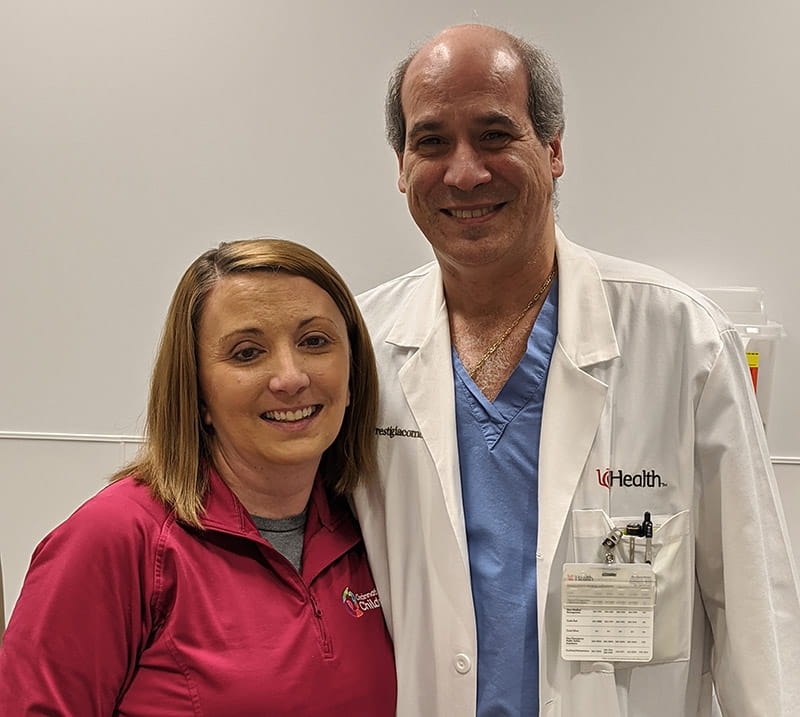 Saundra Minge (left) and Dr. Charles Prestigiacomo. (Photo courtesy of Saundra Minge)