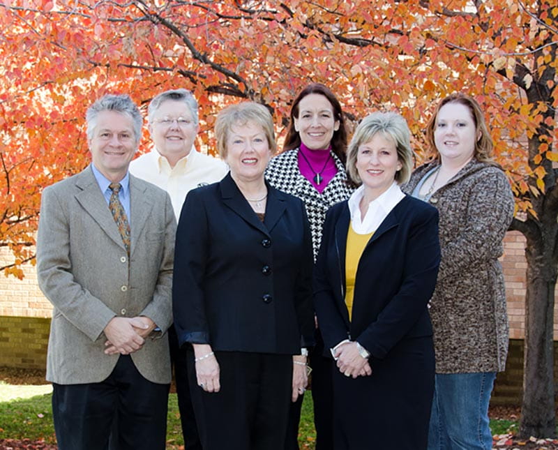 Marilyn Rantz (center) with her research team at University of Missouri after receiving a large grant in 2012. (Photo courtesy of Marilyn Rantz)
