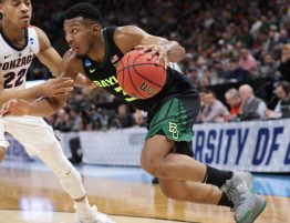 King McClure played for the Baylor Bears in the NCAA Tournament in March 2019 in Salt Lake City. (Photo courtesy of Patrick Smith/Getty Images Sport via Getty Images)