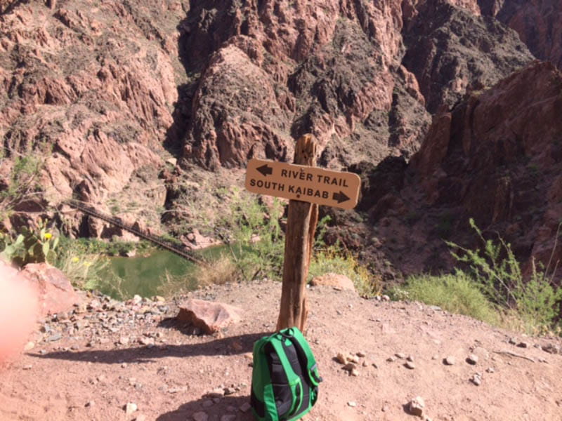 A trail sign where Rick Mater was hiking the Grand Canyon. (Photo courtesy of Rick Mater)