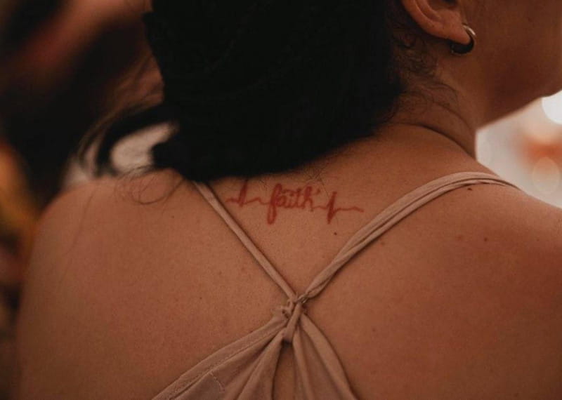 The tattoo on Cynthia's back that symbolizes her and Elijah's heart journeys. (Photo courtesy of Cynthia Felix Jeffers)