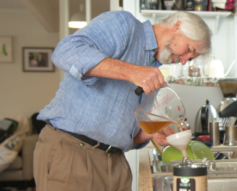 Christopher Gardner makes his own kombucha. (Photo courtesy of OPS Productions)