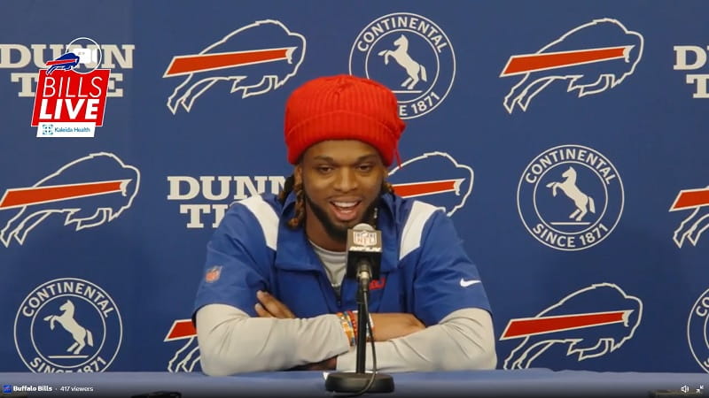 Damar Hamlin talked about his return to football at a Buffalo Bills press conference on Tuesday.