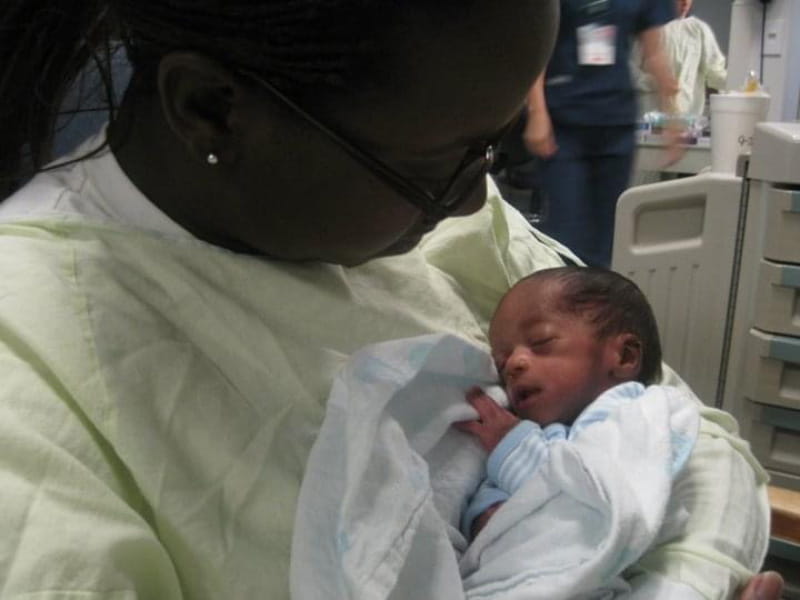 Brittany Clayborne holding her newborn son, Micah. (Photo courtesy of Brittany Clayborne)